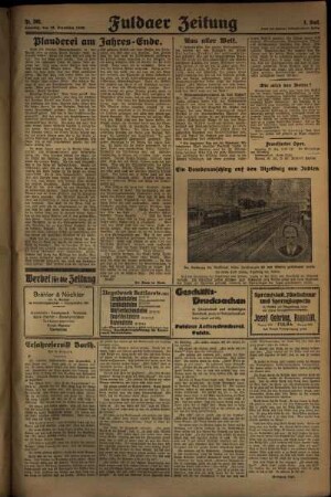 Dritte Ausgabe vom Sonntag, den 29. Dezember 1929.