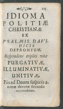 Idioma Politiae Christianae Ex Psalmis Davidicis Depromotum ...