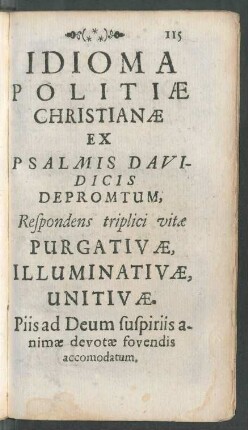 Idioma Politiae Christianae Ex Psalmis Davidicis Depromotum ...