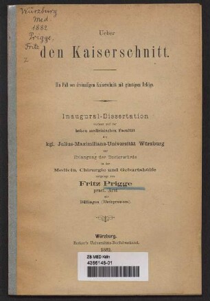 Ueber den Kaiserschnitt : ein Fall von dreimaligem Kaiserschnitt mit günstigem Erfolge