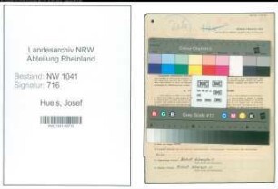 Entnazifizierung Josef Huels , geb. 19.04.1898 (Elektromeister)