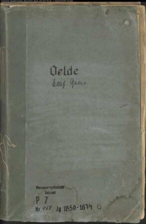 Kirchenbuchduplikate der Katholischen Gemeinde, der Stadt und des Kirchspiels Oelde (Geburten 1850-1874). (Gemeinde: Oelde, Katholische Gemeinde, Stadt und Kirchspiel)