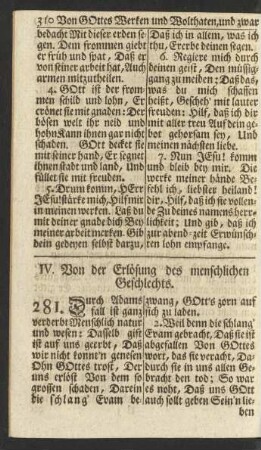 IV. Von der Erlösung des menschlichen Geschlechts.