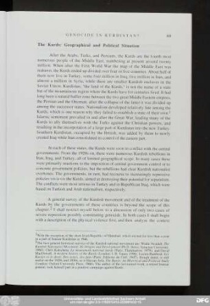 The Kurds: Geographical and Political Situation