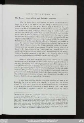 The Kurds: Geographical and Political Situation