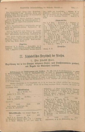 II. Alphabetisches Verzeichniß der Straßen.