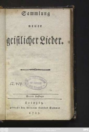 Sammlung neuer geistlicher Lieder
