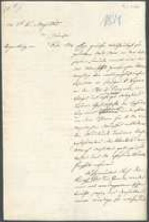 Brief von Regensburgische Botanische Gesellschaft an König Bayern Ludwig I. (I., Bayern, König) an Regenkreis / Regierung / Präsidium