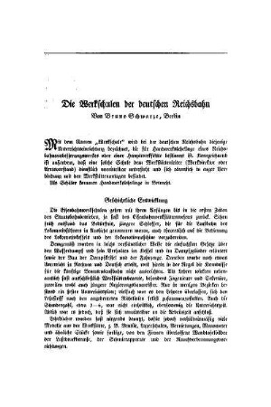 Die Werkschulen der deutschen Reichsbahn