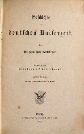 Geschichte der deutschen Kaiserzeit, 1. Gründung des Kaiserthums