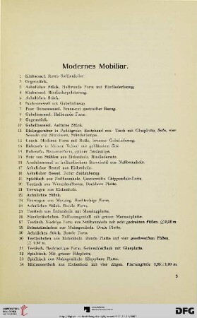 Modernes Mobiliar (Nr. 1-86)