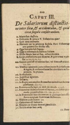 Caput III. De Salariorum distinctione inter fixa, & accidentalia, & quid circa singula considerandum