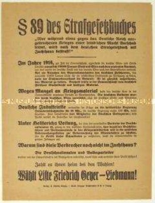 Aufruf der USPD zur Reichstagswahl 1920