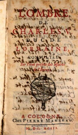 L' ombre de Charles V duc de Lorraine consultée sur l'état présent des affaires de l'Europe