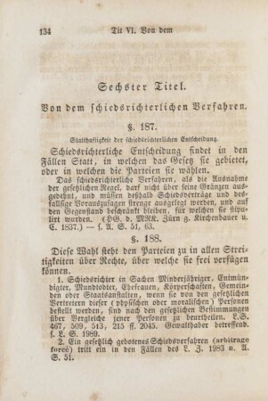 Sechster Titel. Von dem schiedsrichterlichen Verfahren