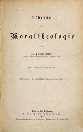 Lehrbuch der Moraltheologie