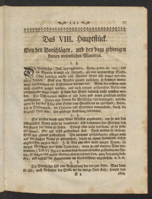 Das VIII. Hauptstück