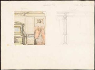 Villa Rütgers, Berlin-Tiergarten Ausführungsprojekt: Speisesaal: 2 Wandansichten
