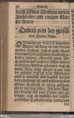 Gebeth von der geistlichen Seelen-Ruhe