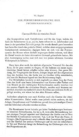 VI. Die Formenbehandlung der Frührenaissance