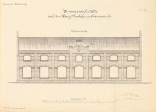 Hafen-Bauhof, Swinemünde: Zimmerwerkstätte: Vorderansicht 1:100