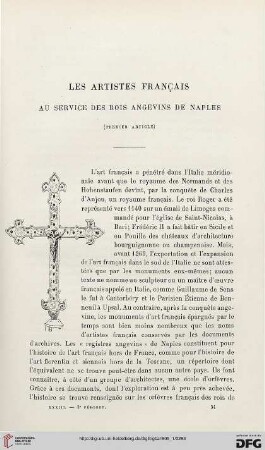3. Pér. 33.1905: Les artistes français au service des rois angevins de Naples, 1