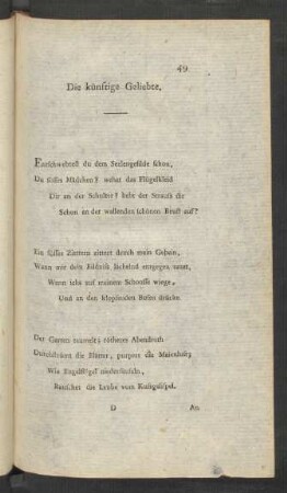 Die künftige Geliebte.