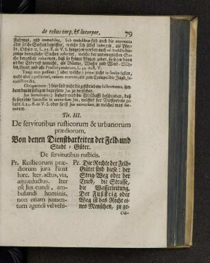 Tit. III. De servitutibus rusticorum & urbanorum praediorum.