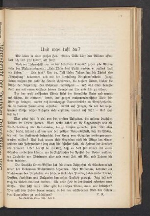 Und was tust du