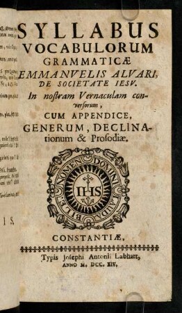 1-96, Syllabus Vocabulorum Grammaticae