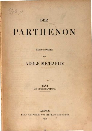 Der Parthenon. [1], Text