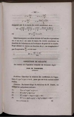 Condition de réalité.