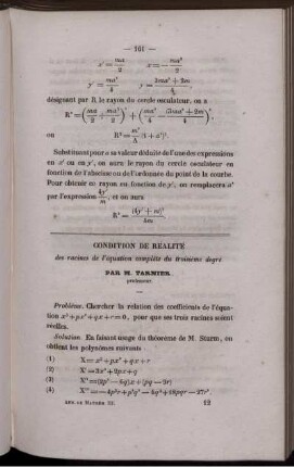 Condition de réalité.