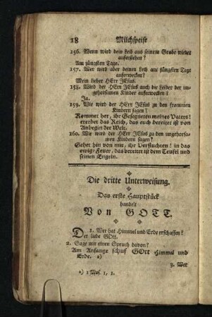Die dritte Unterweisung: Das erste Hauptstueck handelt Von Gott