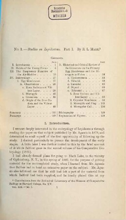 Bulletin of the Museum of Comparative Zoology. 19. 1890