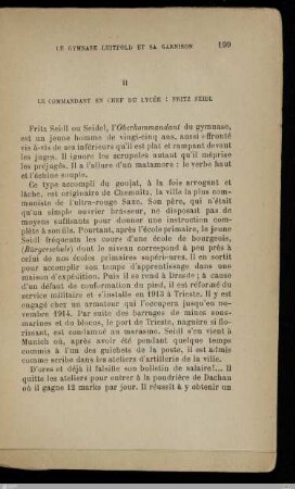 II. Le commandant en chef du lycée: Fritz Seidl
