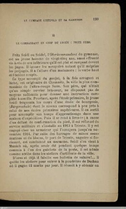 II. Le commandant en chef du lycée: Fritz Seidl
