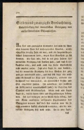 302-315, Sieben und zwanzigste - Zwey und dreyßigste Beobachtung.