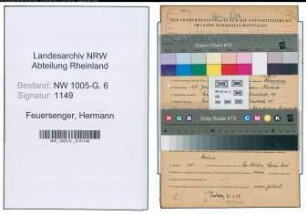 Entnazifizierung Hermann Feuersenger , geb. 28.01.1911 (Angestellter)