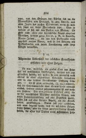§. 25. Allgemeine Uebersicht der nächsten Krankheitsursachen und ihrer Folgen.