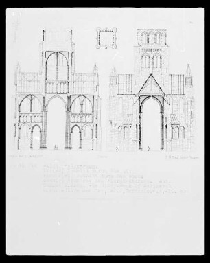 Dijon, Kirche Notre-Dame, Schnitte durch Querschiff und Chor