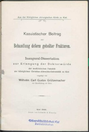 Kasuistischer Beitrag zur Behandlung deform geheilter Frakturen