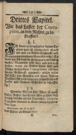 Drittes Capitel. Wie das Laster der Corruption, an dem Richter, zu bestraffen?
