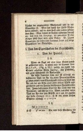 I. Von den Eigenschaften der Kegelschnitte.