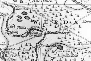 Wittichenau-Maukendorf. Oberlausitzkarte, Schenk, 1759