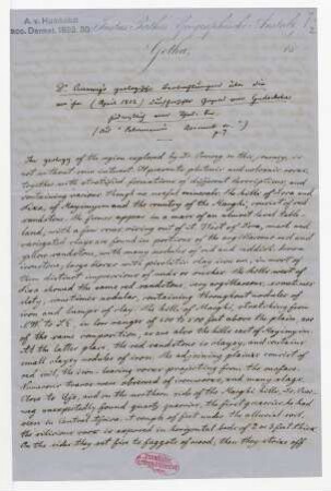 Dr. Overweg's geologische Beobachtungen über die von ihm (April 1852) durchforschte Gegend von Gudscheba südwestlich vom Tschad-See.