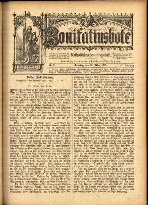 Erste Ausgabe vom Sonntag, den 17. März 1895.