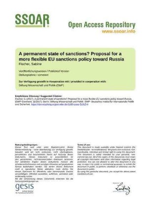 A permanent state of sanctions? Proposal for a more flexible EU sanctions policy toward Russia