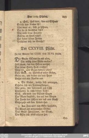 Der CXXVIII. Psalm.
