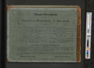 Inhalts-Verzeichnis der Pianoforte-Bibliothek. 1r Jahrgang